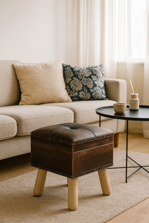 PU Leather Footstool - Image 4
