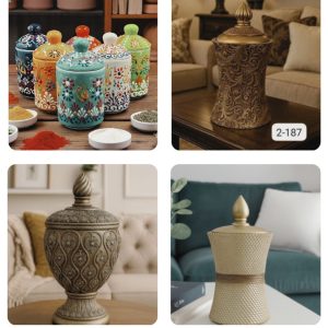 Furnish Fantasy Decorative Ceramic Jars Canisters Ginger Jar Gold Home Decor Bangladesh